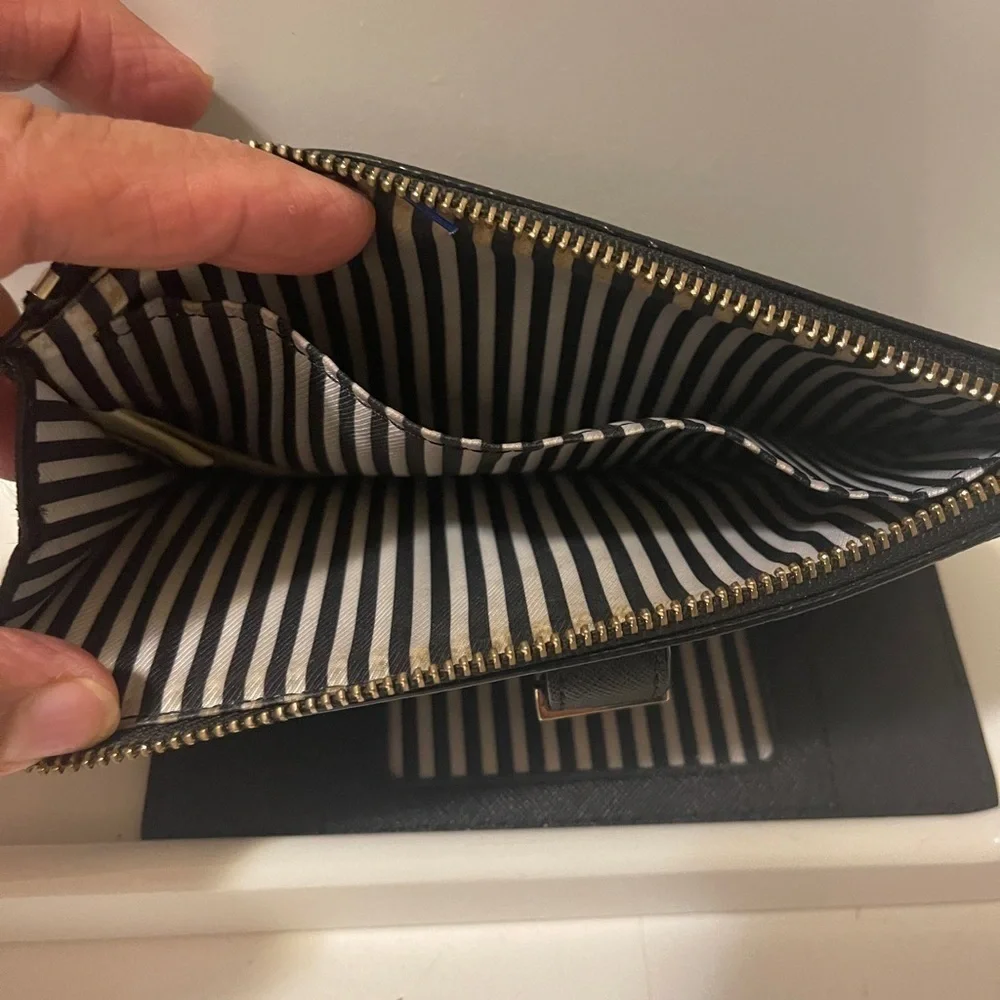 Kate Spade Wallet Wristlet Cedar Street Karolina Rooster Black Leather